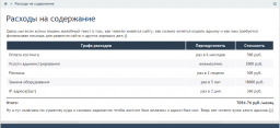 Компонент «Расходы на содержание»